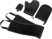 Sunless Tanning Glove Set Self Tan Back Applicator for Smooth Lotion Application Soft Spa Mitts for Body Lotions Black 1 Set