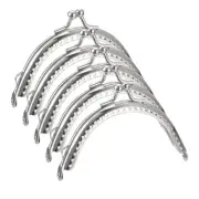 Metal Purse Frames, 3.4" 5Pcs Kiss Lock Clasp Frame for Coin Purse DIY, Silver