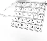 Monthly Pill Organizer Once a Day - 30 Day Pill Organizer Box - Easy to Open - Large Compartments Portable Case for Travel, Month Pill Cases Medicine Organizer for Vitamin (White)