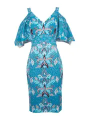 Patterned Knee Length Dress