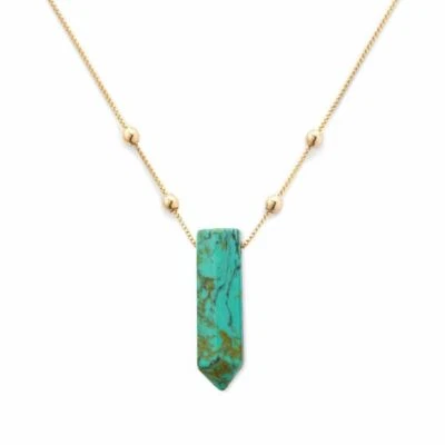 Alex and Ani Adjustable Hexagonal Turquoise 14kt Gold Plated & Bead Necklace New