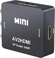 RCA to HDMI Converter, AV to HDMI Converter Adapter, CYSINGC Mini Composite CVBS Video Audio Converter Adapter for Camera DVD VHS VCR STB PSP Xbox PS2 WII to New HDTV Monitor or Projector (Black)
