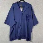 Savage Fenty Framed In Denim Sleep Shirt Mens XXL Navy Blue Button Up Lace NEW