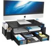 2 Tier Metal Monitor Stand Monitor riser and Computer Desk Organizer with