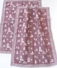 2x Dish Towels Christmas Power Kitchen Towels Half Linen House Car Tree Town