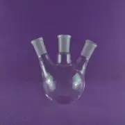 Laboratory Three Necks Glass Plat Bottom Flask 24/40