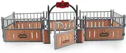 Horse Stable Playset Fence 17.3x7.9x5.9'' Realistic Plastic Horse Barn Playset Fence Imaginary & Creative Educational Toys Accessories for Lovers Toys Farm