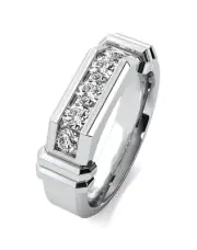 1.00 Ct F VS1 5 Stone Round Cut Lab Grown Men's Pinky Diamond Ring 14k Gold