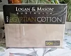 LOGAN & MASON Super King Size EGYPTIAN COTTON 400TC MEGA 50cm LINEN RRP$299