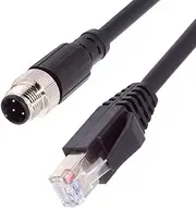 RJ45 to M12 Type-D D-Coded 4Pin Cat5e Network Cable for Industrial Applications