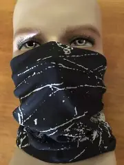 BIKER FACE SCARF MOTORBIKE FACE SCARF TUBE STRETCH FACE BLACK BANDANA EUREKA