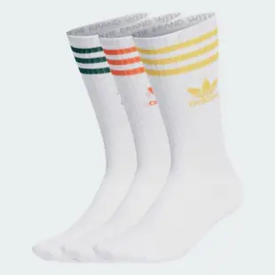 【adidas 愛迪達】襪子 中筒襪 運動襪 3雙組 三葉草 CREW SOCK 3STR 白 IU2661