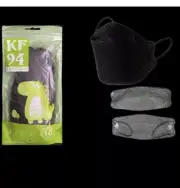 10 Kids Face Masks KF94 BLACK Protective For Children - Youths