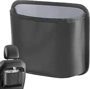 Car Trash Bag - Foldable Car Garbage Can | Storage Organizer Trash Bin | Leather Container Cup Holder Small Dustbin, Portable Garbage Bin for Seat Back & Side Door Accessories Interior