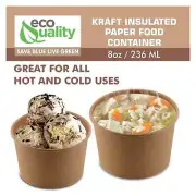 8oz Disposable Kraft Paper Food Soup Cup Ice Cream Yogurt Container