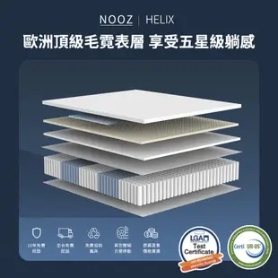 Nooz Helix乳膠獨立筒床墊【五星飯店躺感】100%天然SGS飯店御用 ｜單人床墊/雙人床墊/加大床墊