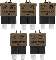 GLOSO Blade Circuit Breaker, DC Manual Reset 32V ATC Fuse for Automotive RV Marine Boat(E39,7.5A,5PACK)