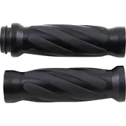 DRAG SPECIALTIES 0630-2690 Twisted Grips Grips - Twisted - TBW - Matte Black
