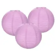 3Pcs 12 Inch Light Purple Paper Lanterns Decorative Round Hanging Ball Lantern