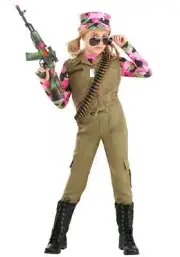 Pink Camo Army Girl's Costume