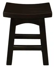 Tokyo Solid Mahogany Timber Footstool - Chocolate