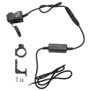 12V Waterproof Motorbike Motorcycle Dual-USB Charger Power Socket Adapter Outlet black