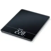 Beurer Digital Glass Kitchen Scale - Black | KS34