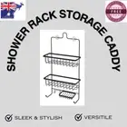 SHOWER CADDY BATHROOM STORAGE RACK HOLDER HANGING ORGANISER BATH SHELF - BLACK
