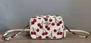 COACH CZ189 Jamie Camera Bag With Cherry Print In Smooth Leather Chalk Multi