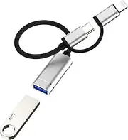 Lightning USB C Male to USB Female Adapter (2-in-1) OTG 3.0 for iPhone 16 15 14 13 12 Pro Max for Apple Compatible with Samsung S25 Adapter Digital Camera Photo for iPad Card Reading Keyboard