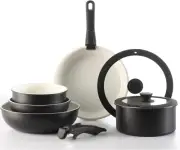 9-Piece Nonstick Cookware Set, Ceramic Induction Pots and Pans with Detachable S