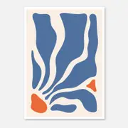 Galrie Stunning Modern Abstract Blue and Orange Art Print for Contemporary Spaces, Poster Only, A1 60 x 84cm (23 x 33inch)