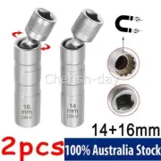 14+16mm Universal Thin Wall Joint Spark Plug Socket Magnetic Wrench Removal Tool
