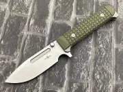 TwoSun Folding Knife Titanium/G10Handle Big Folder Outdoor Knife TS394-D2-Green