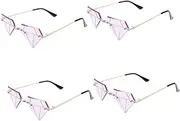 [Holibanna] 2 Pairs Diamond Shaped Glasses Party Glasses for Adults Party Sunglasses Funky Sunglasses Fun Sunglasses Women Funny Sunglasses 90s Sunglasses for Women Rimless Sunglasses