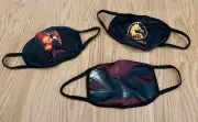 3 X Mortal Kombat Face Masks Good Fun; Effective Reusable, Washable Unisex