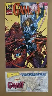 Gambit 1/2 Feb 1999 Wizard Exclusive with Sleeve & COA High-Grade Marvel NM-