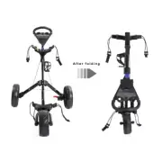 Golf Bag Trolley Push Cart Folding Scorecard Foot Break With Cup Holder