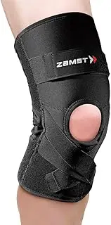 Zamst ZK-Protect Sports Knee Brace With Flexible Resin Stays Protecting the Knee Ligaments For Sprains of the ACL, MCL, LCL-for Basketball, Volleyball, Football, Soccer,Skiing-Black, SIZE M