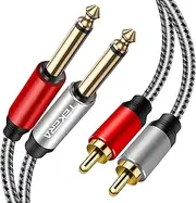 TEKERA Dual 1/4 Inch TS to RCA Stereo Audio Interconnect Cable - 1 Meter, PA3556