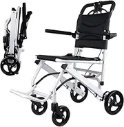Ultra Light Transport Wheelchairs for Seniors Weight Only 16lbs, Travel Wheelchairs for Adults Lightweight Foldable Support 180lbs, Compact Aluminum Wheelchair Portable for Elderly