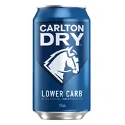 Carlton Dry, Low Carb & Full Strength Beer, Crisp & Refreshing Finish, Classic Australian Lager, 4.5% ABV, 375mL (Case of 30 Cans)