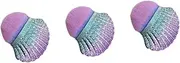 [Healeved] 3 Pcs Portable Makeup Brush Set Multifunctional Beauty Brush Unique Shell Handle Random Color