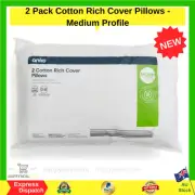 2 Pack Cotton Rich Cover Pillows - Medium Profile NEW AU