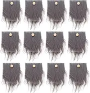 24 Sets Dwarf Accessories Beards Gnome Christmas Props Beard Stage Props Beard Eyebrows White Fur Fake Beard Faux Fur Fabric Fur Pompom Fake Mustaches Fluffy Dark