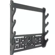 Wall Mount Samurai Sword Holder Stand Katana Tanto Bracket Display Rack 龍 4 Tier