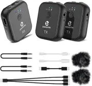 ZOWEETEK Wireless Lavalier Microphone Dual Channel,Suitable for iPhone,Android
