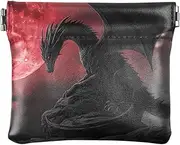 [YXYZRMY] PU Leather Squeeze Coin Purse Red Moon Dragon Rock, Coin Pouch Change Holder for Women Men, Mini Portable Cosmetic Bags for Women, Multi-colored, one size, Multi-style, Multi-colored, one size