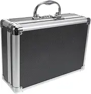 Luxshiny Toolbox Tool Case Briefcase Prop Lockbox Portable Locking Storage Bag Cases Lockable Organizer Tattoo Travel Case Locked Tool Boxes Metal Briefcases for Men Aluminum Alloy Black