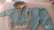 SIZE NB / 0000 BOYS BLUE TRACK SUIT & MATCHING LONG SLEEVE TOP - PUMPKIN PATCH